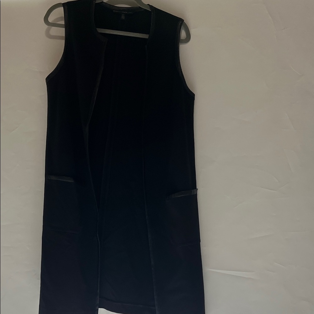 White House Black Market Sleek Black Vest - Picture 2 of 9
